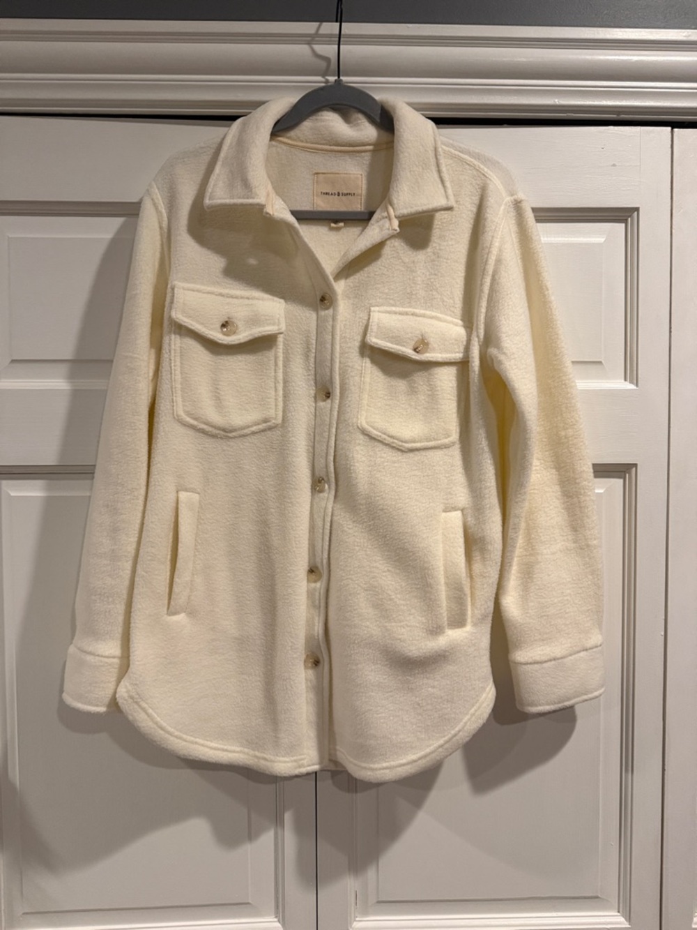 Thread & Supply Cream Teddy Shacket Jacket